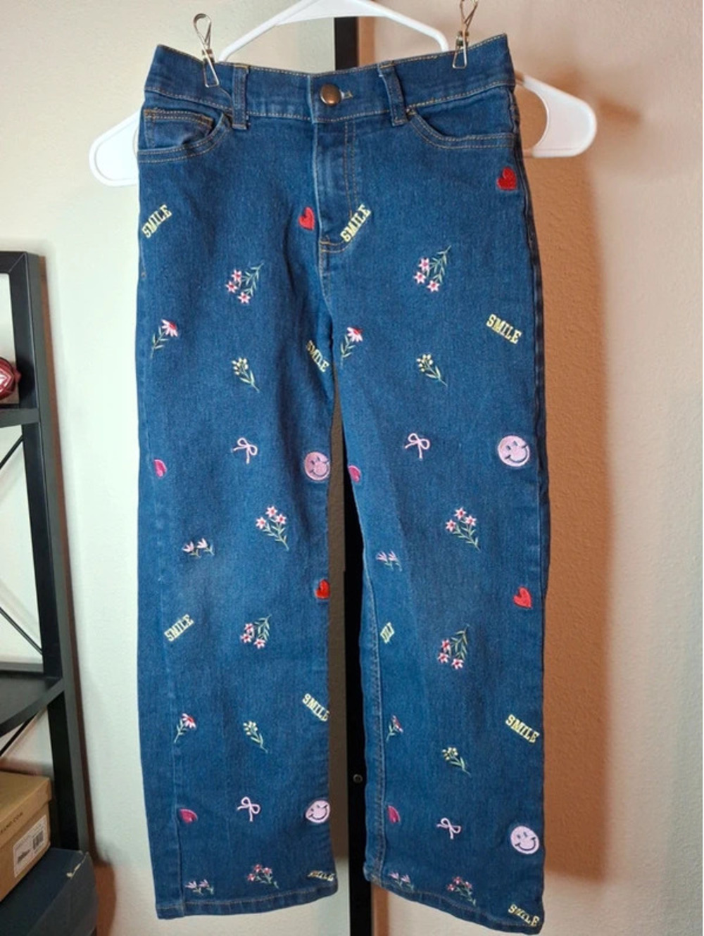 Derek Heart Girls Embroidered Denim Pants size 7